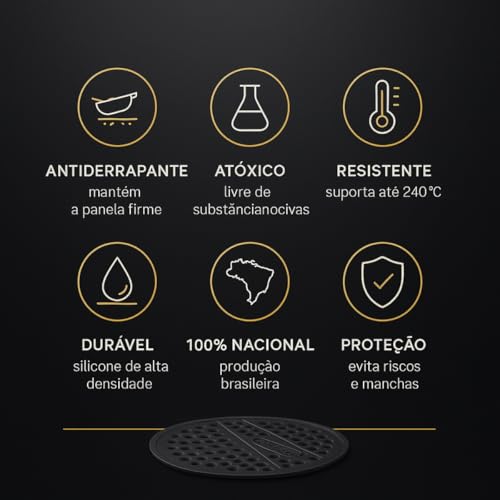 Kit 4 Tapete de Silicone para Fogão de Indução Cooktop – Almofada Protetora Antiderrapante e Reutilizável Alta Resistencia