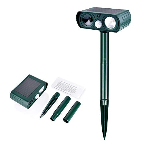 Humutan Ultrasonic Dog Repellent, Solar Powered and Waterproof Repeller for Cats, Dogs and More
