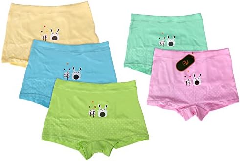KiMiSUGOi Girl's Briefs Boxer of 5 Comfortable Cotton Underwears