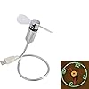 TRIXES-Flexible-USB-Fan-LED-Time-Display-Plug-in-and-Play-Flexible-Goose-Neck TRIXES Flexible USB Desk Fan and Clock - LED Time Display - Plug in and Play - Flexible Goose Neck – Desk Clock Fan Soft…