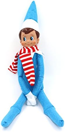 EEPIKE Christmas Novelty Elf Plush Dolls (blue boy with scarf)