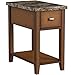 Signature Design by Ashley Breegin New Traditional Chair Side End Table, Brown with Faux Marble Top