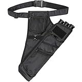 XTACER 3 Tube Hip Quiver Hunting Training Camo Archery Arrow Quiver Holder Bow Belt Waist Hanged Target Quiver (Black -3 Tube)