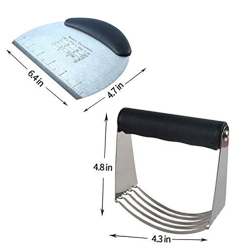 Dough Blender, Pastry Scraper cutter set, With High Qulity Professional Stainless Steel, Flour Mixer Pizza Cutter Multipurpose Tool