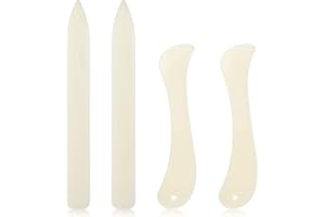 Giantree 4 Pcs Bone Folder Paper Creaser Set, Folding Scoring Burnishing Crafting Scoring Tool, Folding Bookbinding Tool for DIY Scrapbooking Bookbinding Paper Cards Crafts Leather Burnishing