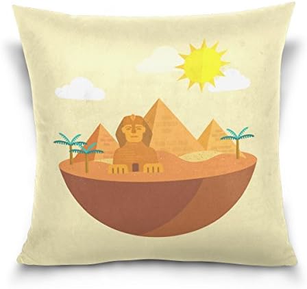 Blue Viper Egyptian Theme Egypt Landscape Decorative Square Throw Pillow Case Cushion Cover for Sofa Bedroom Car Double-Sided Design 18 x 18 inch