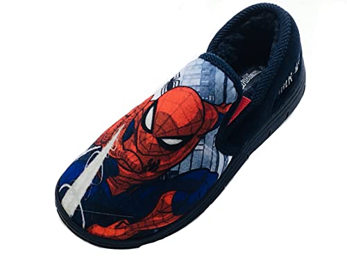 Marvel Spider-Man-Hausschuhe für Jungen, Marineblau, Größe 9 UK, 27 EU