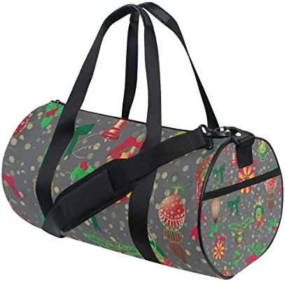 MALPLENA Shinning Christmas Scene Poster Design Drum Gym Duffel Bag Women Travel Bag