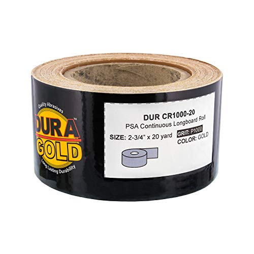 DuraGold Premium 1000 Grit Gold PSA Longboard Sandpaper 20 Yard Long
