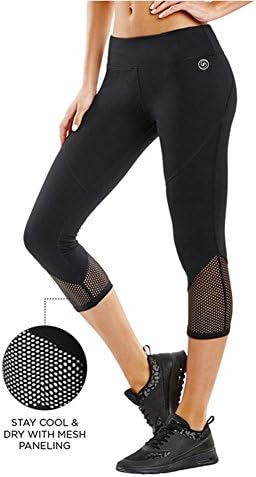 Actlure Women's Active Running Yoga Pants Capri Black