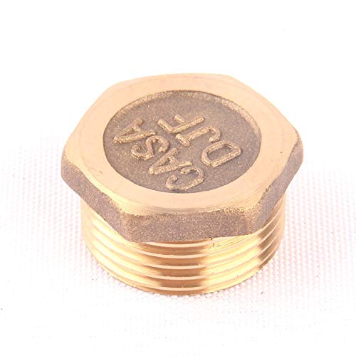 Kammas 1pcs Well Brass 3/4" Male Thread Cap for Garden Irrigation Fittings Water Pipe Plug Tube Metal Adapter Connector Parts - (Diameter: 3/4'')