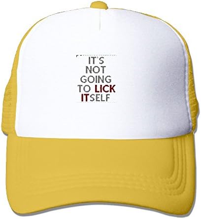 It's Not Going To Lick Itself Summer Passion Movement Summer Fashion Mesh Baseball Cap Adjustable Trucker Hats For Outdoor Sport Yellow