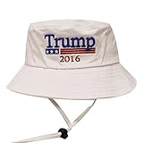 Bd2024 Donald Trump with Flag 2016 Bucket Hat with String White