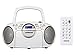 Koramzi Portable CD Boombox Full Range Stereo Sound System w/Top-Loading MP3 CD Player, Cassette Player and Recorder, AM/FM Radio, USB Input, Headphone & AUX Jack w/Remote Control- CD705CWH(White)