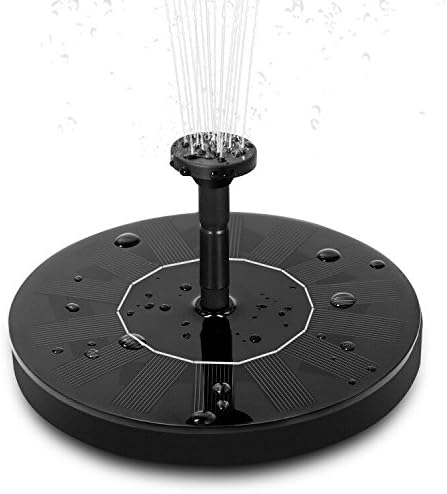 CINOTON Solar Fountain with Battery Backup, Solar Powered Bird Bath Pump 1.5W Floating Solar Panel Fountain Water Pumps Kit Outdoor Birdbath Water Fountain Pump for Pond, Pool, Patio and Garden Deco