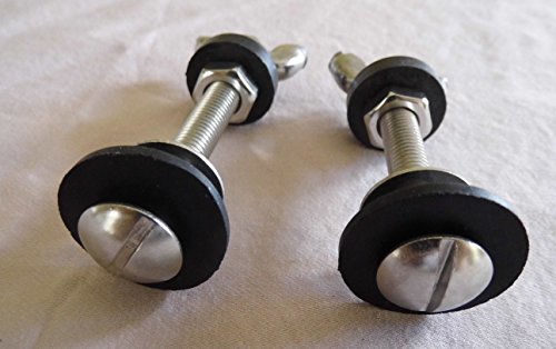 Toilet Bolts,Tank to Bowl Stainless Steel 5/16-inch By 3 Inch Heavy Duty Bolts with Rubber and Stainless Steal Washers and Wing Nuts