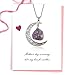 MJartoria Best Friend Moon Cyrstal Pendant Necklaces, Love Across Light Years Filigree Crescent Moon Nebulae Cabochon Amethyst Friendship Necklace (Purple)