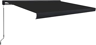 vidaXL Kassettenmarkise Manuell Gelenkarmmarkise Markise Vollkassettenmarkise Sonnenschutz Garten Terrasse Balkon 350x250cm Anthrazit
