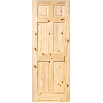 6 Panel Colonial Double Hip Knotty Clear Pine Interior Door Slab