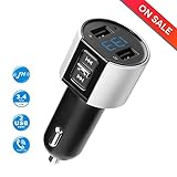 Ablue Bluetooth FM Transmitter, Bluetooth Universal Car Charger MP3 Player Adapter Car Kit Hands Free Calling, Dual USB Ports Charge