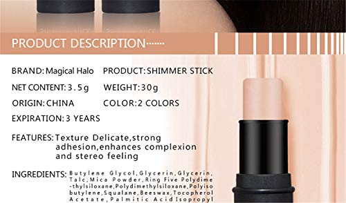 FantasyDay Illuminator Face Highlighter Makeup Sticks Pearl Shimmer Whitening Cream Shimmer Contouring Stick Foundation Stick Face Eye Nose Concealer Pen #2 - Thumbnail 3