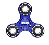 Sunshine Tri-Spinner Fidget EDC Toy Stress Reducer, High Speed Stainless Steel Bearing - Perfect For ADD, ADHD, Anxiety, and Autism Adult Children (Blue)