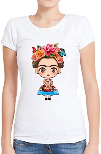 Neonr Women Frida Kahlo Summer T-Shirts Short-Sleeved Casual Cute Graphic T-Shirt Tee