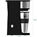 Vremi Single Cup Coffee Maker - Includes 14 Ounce Travel Coffee Mug and Reusable Filter - Personal 1 Cup Drip Coffee Maker to Brew Ground Beans - Black and Silver Single Serve One Cup Coffee Dripper
