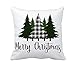 4TH Emotion Buffalo Plaid Christmas Pillow Covers 18x18 Inches for Farmhouse Christmas Decor Xmas Cushion Case for Sofa Couch Christmas Decorations