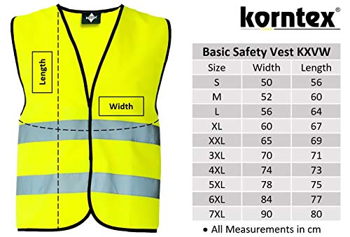 Korntex KXVWGO5XL Veiligheidshesje, standaard, zwarte zoom, geel/oranje, maat 5XL - Afbeelding 6