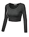 Simlu Juniors Charcoal Short Top, Summer Cropped Top with Long Sleeves