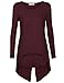 Timeson Womens Long Sleeve Layered Irregular Hem Faux Twinset Chiffon T-shirt