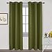 NICETOWN Holiday Decor Thermal Insulated Solid Grommet Blackout Curtains/Drape for Living Room (1 Pair, 42 by 84 inches, Olive Green)