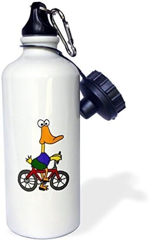 Haronng Funny Duck Riding Bicycle Recycled Aluminum Sports Water Bottle Mug 20 Oz