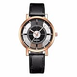 Hot Sale! Clearance! Todaies Women Neutral Personality Simple Analog Wrist Delicate Unique Hollow Watch (1Pc, Black)