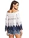 Floerns Women's Long Sleeve Off Shoulder Boho Blouse Top Navy M