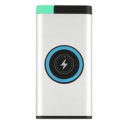Livoty 10000mAh Power Bank Qi Wireless Fast Charging USB LED Portable Battery Charger (White)
