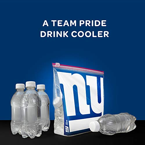 ZIPLOC SLIDER STORAGE GALLON BAG, GREAT FOR GRAB-AND-GO SNACKING, TAILGATING OR HOMEGATING, 20 COUNT- NFL NEW YORK GIANTS