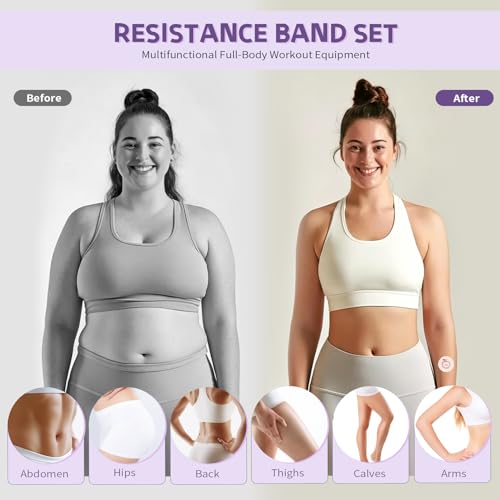 Set of Resistance Bands, Elastic Bands for Pedal and Handles, Ankle Pulleys Gym, Elastic Bands for Figure 8, Fitness Elastic Band for Abs at Home