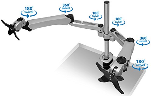 Mount-It! Expandable Two Monitor Computer Desk Mount Spring Arm Quick Release (MI-45116)