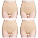 wirarpa Women's Cotton Postpartum Underwear High Waisted Ladies Panties Full Coverage Briefs 4 Pack Beige Medium