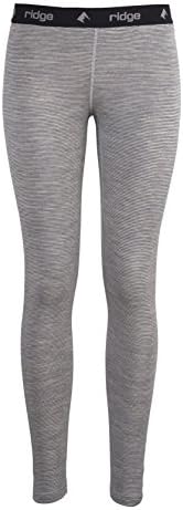 Ridge Merino Wool Women's Inversion Midweight Bottom (X-Small, Heather Stripe)