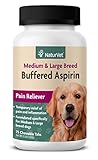 NaturVet - Buffered Aspirin - 75 Chewable Tablets - Provides Temporary Relief from Pain & Inflammation - Medium & Large Breed