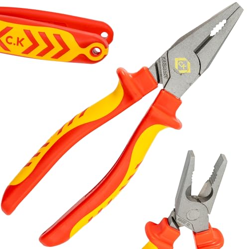 C.K Tools Redline VDE Combination Pliers for Electrical Work, 200 mm