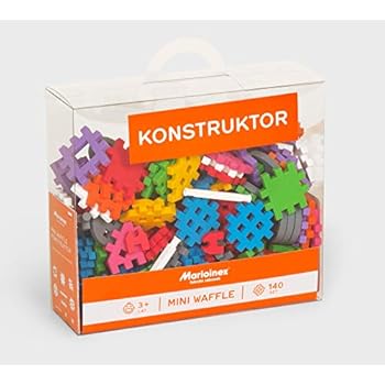ECR4Kids Waffle Blocks Mini Konstructors | 140 Piece Flexible Interlocking Block Set | Toddler Sensory Toy for Creative and Collaborative Playtime | Ages 3+ (140 Pieces)