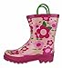 Little Girl's Pink Flower Rain Boots Sizes 11/12