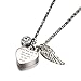 God has you in his arms with Angel Wing Charm Cremation Jewelry Keepsake Memorial Urn Necklace with Birthstone crystal by AMIST (Engraving)