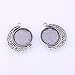 15pcs 25mm Antique Silver Moon Round Pendant Rotation Trays Cameo Setting Cabochon Dome for Crafting DIY Jewelry Making (11473-25mm)