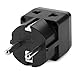 European Plug Adapter by Yubi Power 2 in 1 Universal Travel Adapter with 2 Universal Outlets - 2 Pack - Black - Shucko Type E / F for France, Germany, Spain, Sweden, Turkey, Ukraine and More!