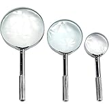 HTS 212G0 3 Pc Metal Frame Magnifying Glass Set - 6x-3